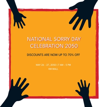 Free National Sorry Day Flyer Vector Template to Edit Online