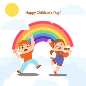 Free Happy Children's Day Clipart Template to Edit Online