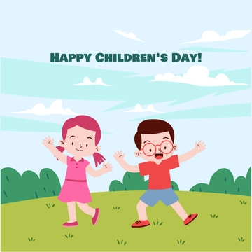 Free Happy Children's Day Clipart Template to Edit Online