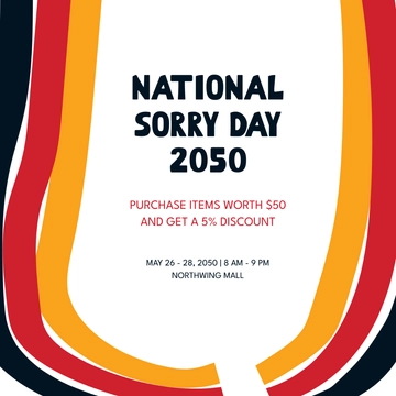 Free National Sorry Day Poster Vector Template to Edit Online
