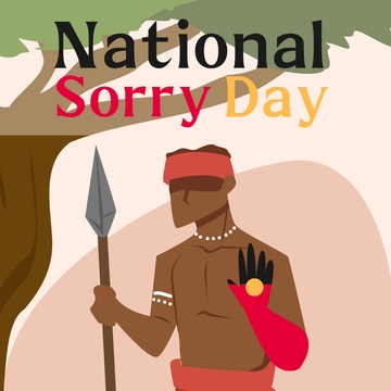 Free National Sorry Day Cartoon Clipart Template to Edit Online
