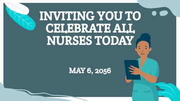 Free National Nurses Day Invitation Background Template to Edit Online