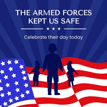 Free Armed Forces Day FB Post Template to Edit Online