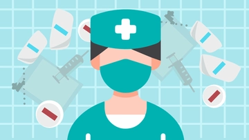 Free National Nurses Day Cartoon Background Template to Edit Online