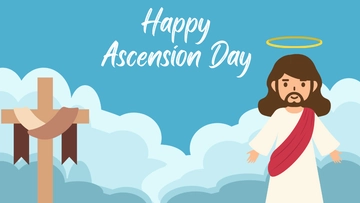 Free Ascension Day Cartoon Background Template to Edit Online