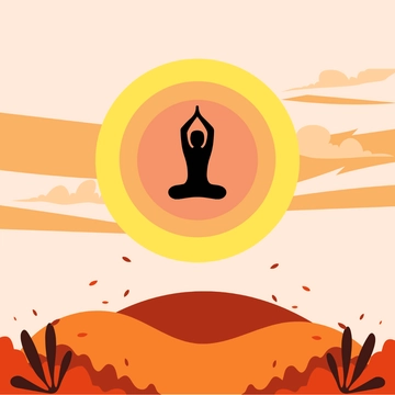 Free Happy International Yoga Day Clipart Template to Edit Online