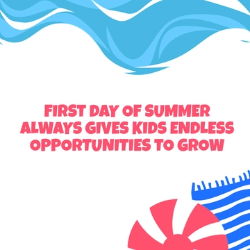 Free First Day of Summer Quote Vector Template to Edit Online