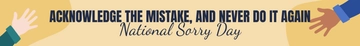 Free National Sorry Day Website Banner Template to Edit Online