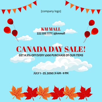 Free Canada Day Flyer Vector Template to Edit Online