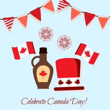 Free Canada Day Celebration Clipart Template to Edit Online