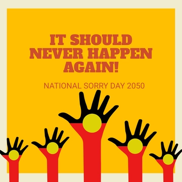 Free National Sorry Day Whatsapp Post Template to Edit Online