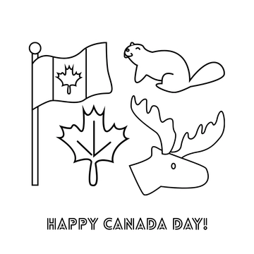 Free Canada Day Drawing Clipart Template to Edit Online