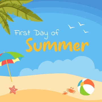 Free First Day of Summer Clipart Template to Edit Online