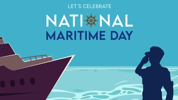 Free National Maritime Day Wallpaper Background Template to Edit Online