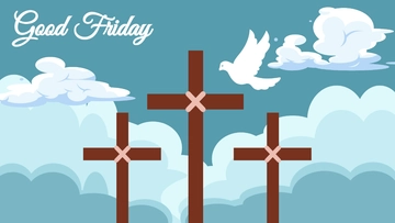 Free Good Friday Blue Background Template to Edit Online