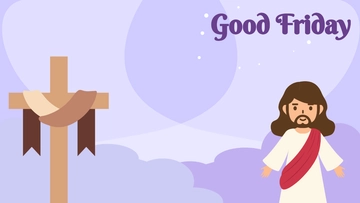 Free Good Friday Cartoon Background Template to Edit Online