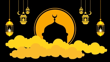 Free Ramadan Black Background Template to Edit Online
