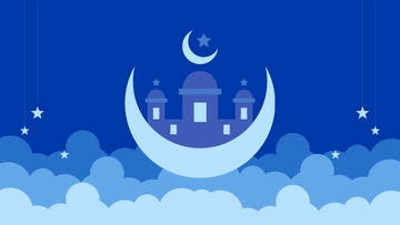 Free Ramadan Blue Background Template to Edit Online