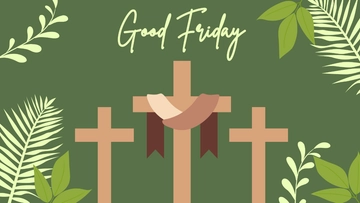 Free Good Friday Green Background Template to Edit Online