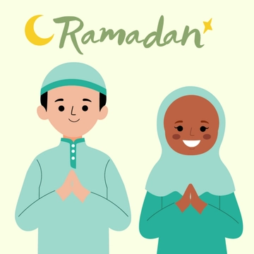 Free Ramadan Cartoon Clipart Template to Edit Online