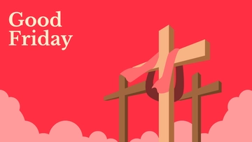 Free Good Friday Red Background Template to Edit Online