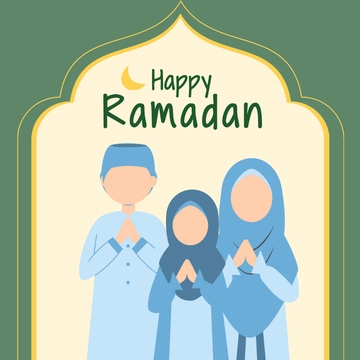 Free Happy Ramadan Clipart Template to Edit Online