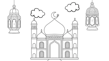 Free Ramadan Drawing Background Template to Edit Online