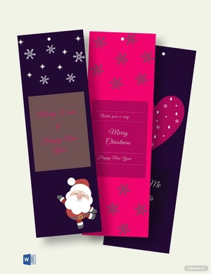 Xmas Blank Bookmark Template