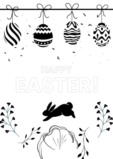Free Happy Easter Drawing Template to Edit Online