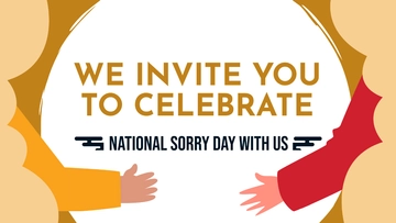 Free National Sorry Day Invitation Background Template to Edit Online