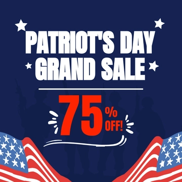 Free Patriots' Day Sale Clipart Template to Edit Online