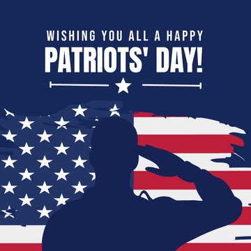 Free Patriots' Day Wishes Clipart Template to Edit Online