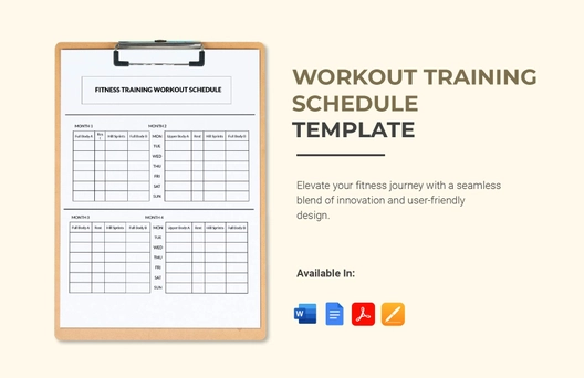 Workout Training Schedule Template