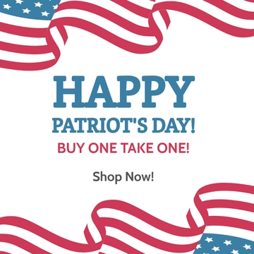 Free Patriots' Day Promotion Clipart Template to Edit Online
