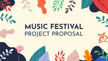 Free Music Festival Project Proposal Presentation Template to Edit Online