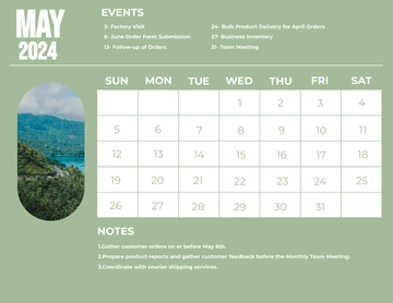 Free May 2024 Photo Calendar Template to Edit Online