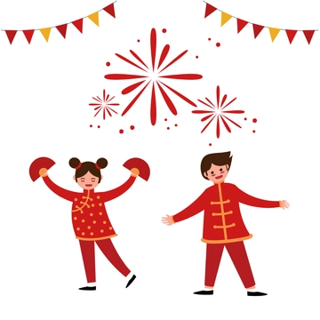 Free Chinese New Year Cartoon Clipart Template to Edit Online