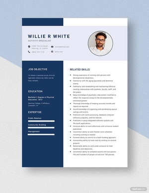 Activity Specialist Resume