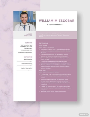 Activity Therapist Resume