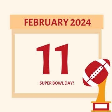 Free Super Bowl Calendar Clipart Template to Edit Online