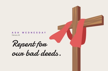 Free Ash Wednesday Banner Template to Edit Online
