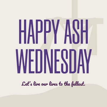 Free Ash Wednesday Instagram Post Template to Edit Online
