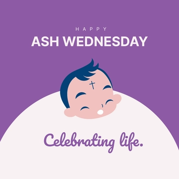 Free Ash Wednesday FB Post Template to Edit Online