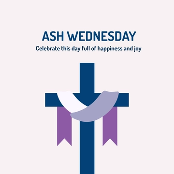 Free Ash Wednesday Whatsapp Post Template to Edit Online