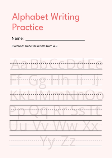 Free Alphabet Writing Chart Template to Edit Online