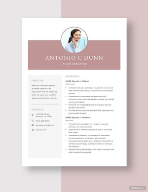AS400 Operator Resume