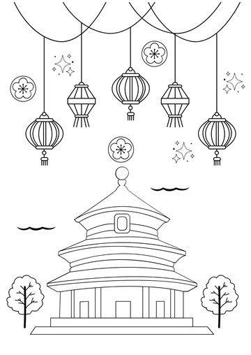 Free Beautiful Chinese New Year Drawing Template to Edit Online