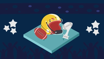 Free Super Bowl Blue Background Template to Edit Online