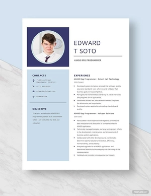 AS400 RPG Programmer Resume