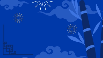 Free Chinese New Year Blue Background Template to Edit Online